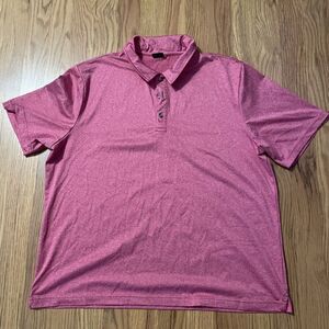 Short Par 4 Shirt Mens Sz‎ XL Red Polo Golf Performance Stretch Casual
